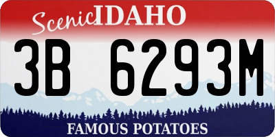 ID license plate 3B6293M