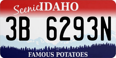 ID license plate 3B6293N