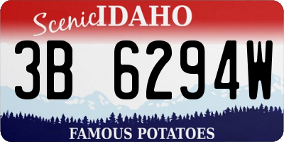 ID license plate 3B6294W
