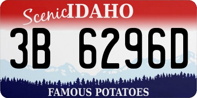 ID license plate 3B6296D