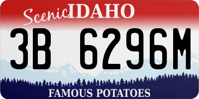 ID license plate 3B6296M