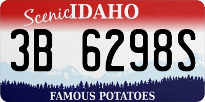 ID license plate 3B6298S