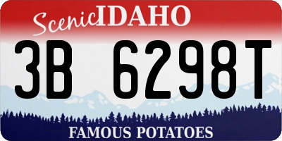 ID license plate 3B6298T