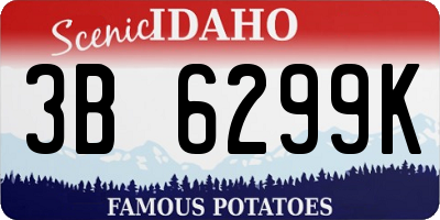 ID license plate 3B6299K