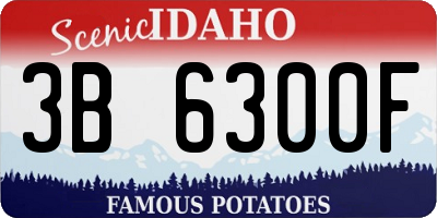 ID license plate 3B6300F