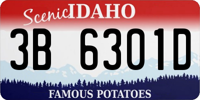 ID license plate 3B6301D