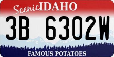 ID license plate 3B6302W