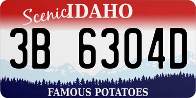 ID license plate 3B6304D