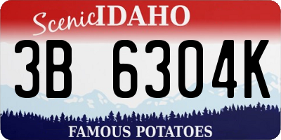 ID license plate 3B6304K