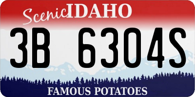 ID license plate 3B6304S