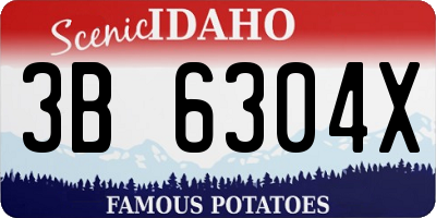 ID license plate 3B6304X