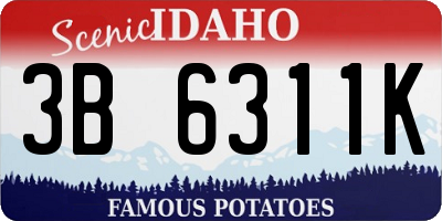 ID license plate 3B6311K