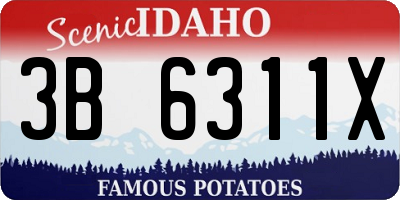 ID license plate 3B6311X