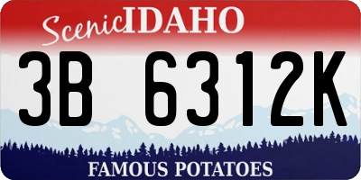 ID license plate 3B6312K