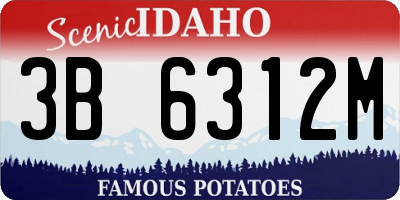 ID license plate 3B6312M