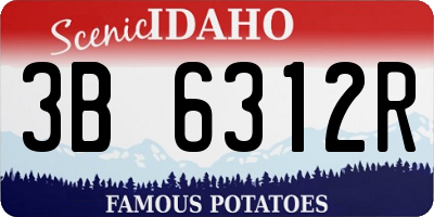 ID license plate 3B6312R