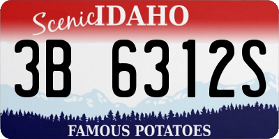 ID license plate 3B6312S