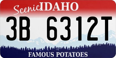 ID license plate 3B6312T