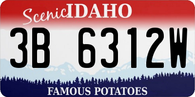 ID license plate 3B6312W