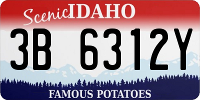 ID license plate 3B6312Y