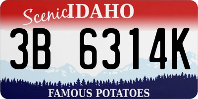 ID license plate 3B6314K