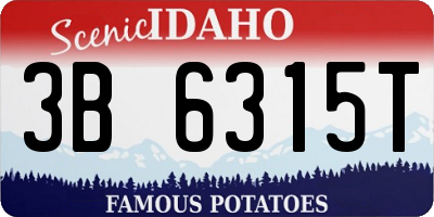 ID license plate 3B6315T