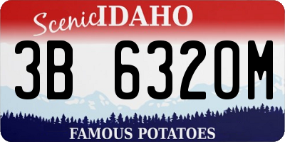 ID license plate 3B6320M