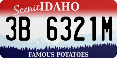 ID license plate 3B6321M
