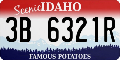 ID license plate 3B6321R
