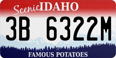 ID license plate 3B6322M