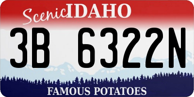 ID license plate 3B6322N