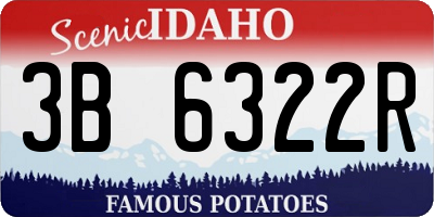 ID license plate 3B6322R