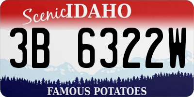 ID license plate 3B6322W