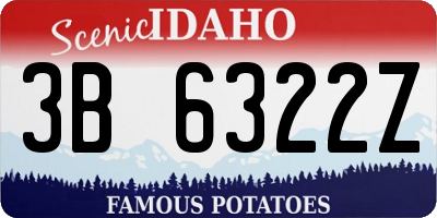 ID license plate 3B6322Z