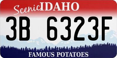 ID license plate 3B6323F