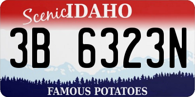 ID license plate 3B6323N