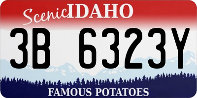 ID license plate 3B6323Y