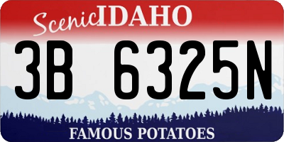 ID license plate 3B6325N