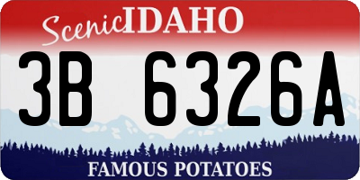 ID license plate 3B6326A