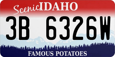 ID license plate 3B6326W