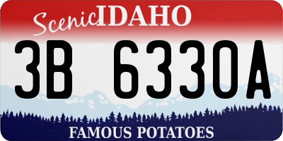 ID license plate 3B6330A