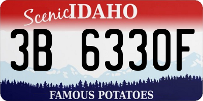 ID license plate 3B6330F