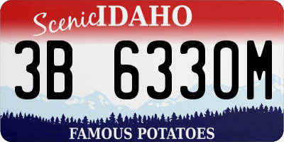 ID license plate 3B6330M