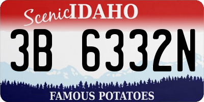 ID license plate 3B6332N