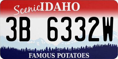 ID license plate 3B6332W