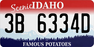 ID license plate 3B6334D