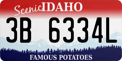 ID license plate 3B6334L
