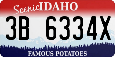 ID license plate 3B6334X