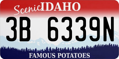 ID license plate 3B6339N