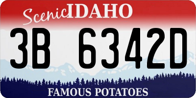 ID license plate 3B6342D